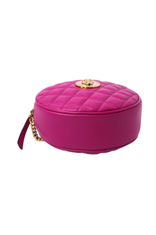 Versace La Medusa Round Quilted Leather Shoulder Bag