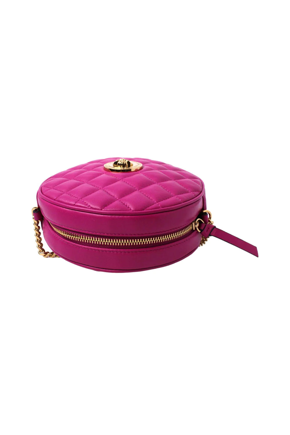 Versace La Medusa Round Quilted Leather Shoulder Bag