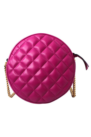 Versace La Medusa Round Quilted Leather Shoulder Bag