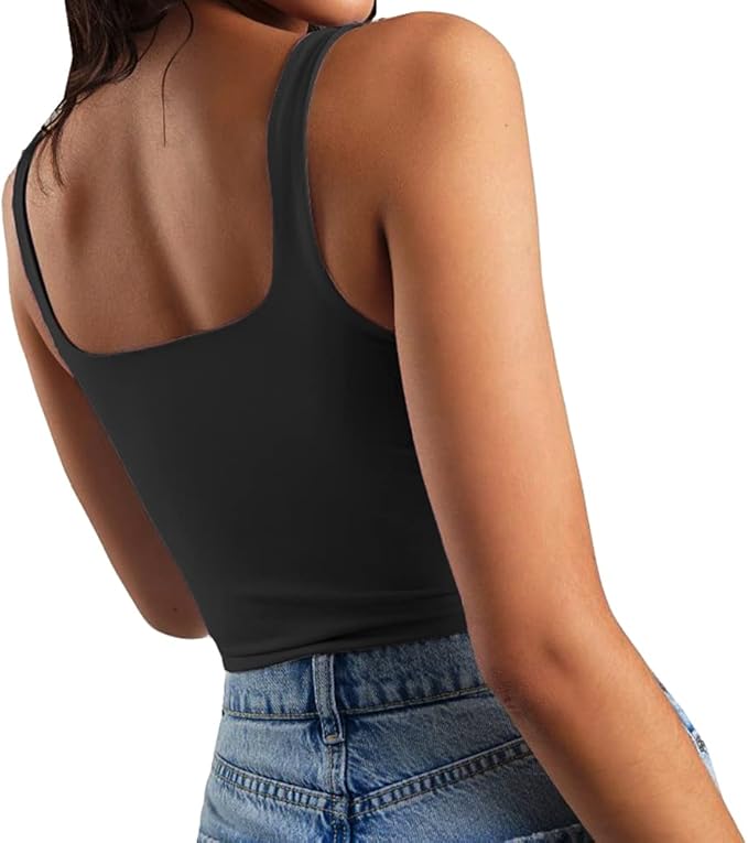 Women Double Layer Workout Fitness Crop Tops