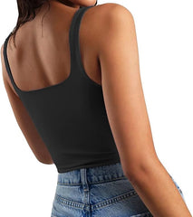 Women Double Layer Workout Fitness Crop Tops