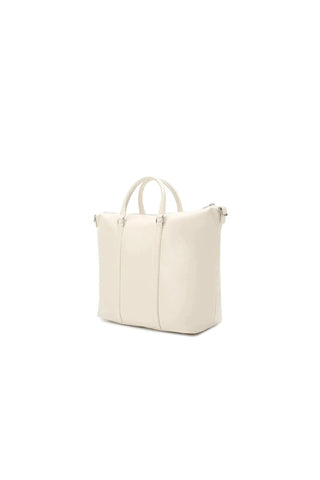 Saint Laurent Supple Ivory Leather Tote Bag
