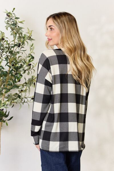 Celeste Full Size Plaid Round Neck Long Sleeve Shirt