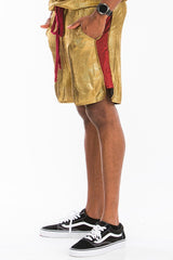 Metallic Flick Shorts for Men - Gold