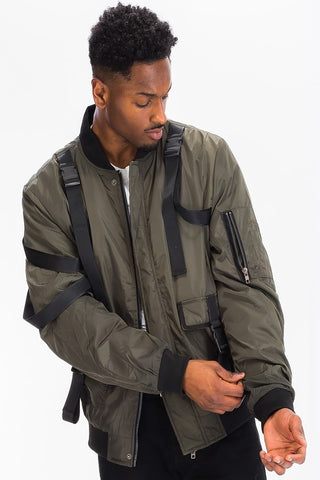 Men's Utility Strap Jacket - Black