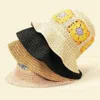 Packable crochet granny square bucket hat