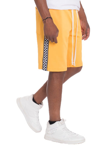 Weiv Mens Checkered Stripe Track Shorts 
