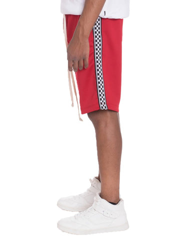 Weiv Mens Checkered Stripe Track Shorts 