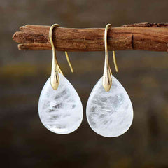 14k gold pink crystal drop earring