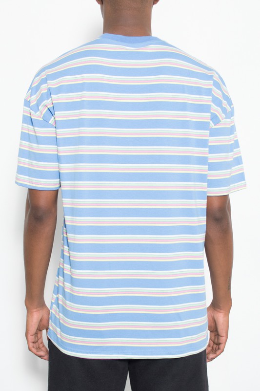 Striped Round Neck T-shirt for Men