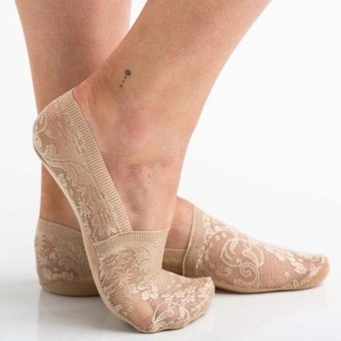 No Slip Floral Lace Socks for Women 