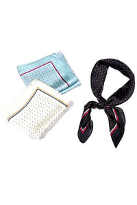 Polka Dot Silky Satin Square Scarf
