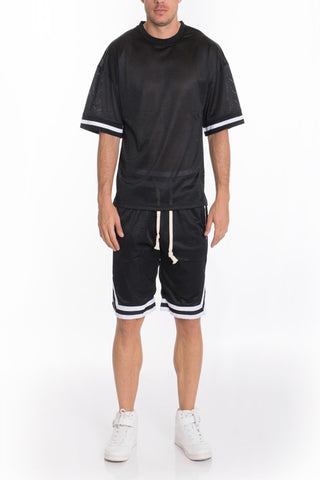 Mesh Sleeve Tape Athletic T-shirt for Men