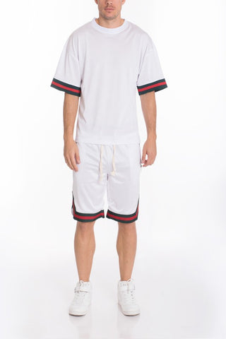 Mesh Sleeve Tape Athletic T-shirt for Men