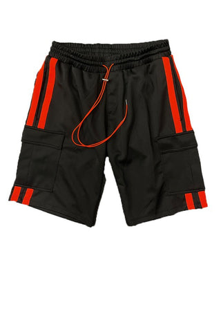 Two Stripe Cargo Pouch Shorts - Red