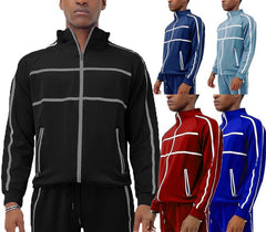 Track Jacket with Side Tape Stripe for Men