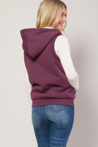 Hooded Sherpa Fur Lined Vest Jacket