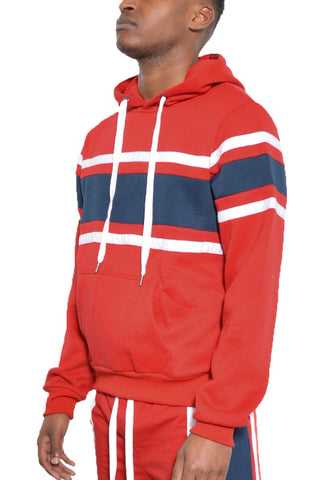 Solid With Three Stripe Pullover Hoodies