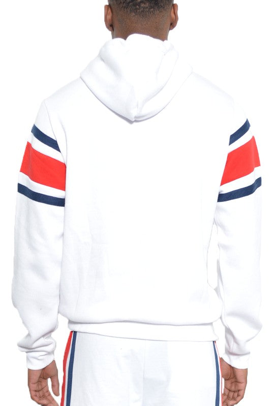 Solid With Three Stripe Pullover Hoodie for Men 