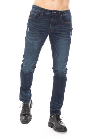 Distressed Slim Taper Denim Jeans For Men