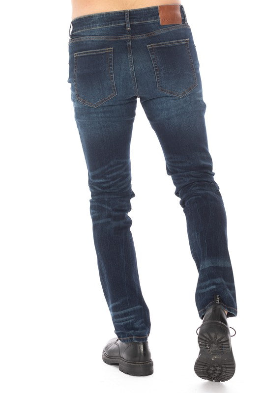 Distressed Slim Taper Denim Jeans For Men
