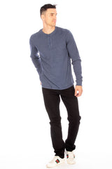 Henley Long Sleeve for Men - Blue