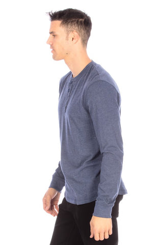 Henley Long Sleeve for Men - Blue