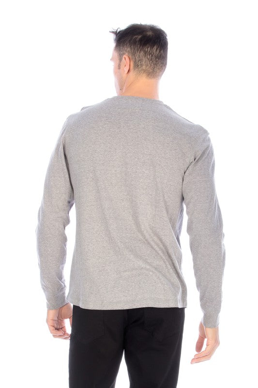 Henley Long Sleeve for Men - Grey