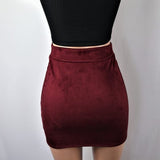 Cutout mini skirt High-waisted Burgundy 