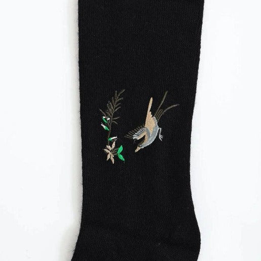 Hummingbird Wool Knee High Socks