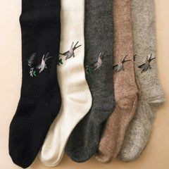 Hummingbird Wool Knee High Socks
