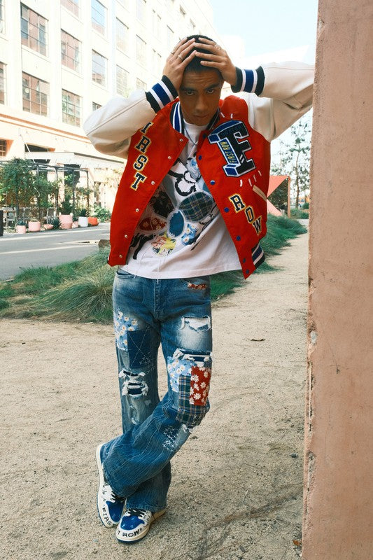 Unisex Spring Varsity Jacket - Red