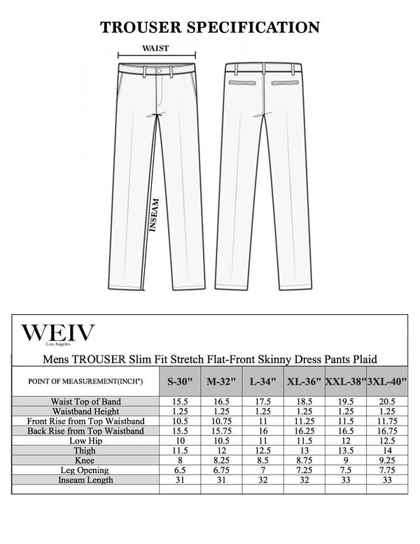 Weiv Men's Plaid Trouser Pants - Black
