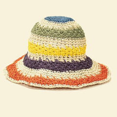 Packable crochet straw bucket hat