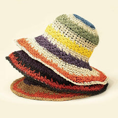 Packable crochet straw bucket hat
