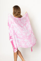 Pastel Solid Floral Print Scarf