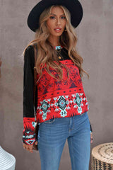 Printed Round Neck Long Sleeve Shirt