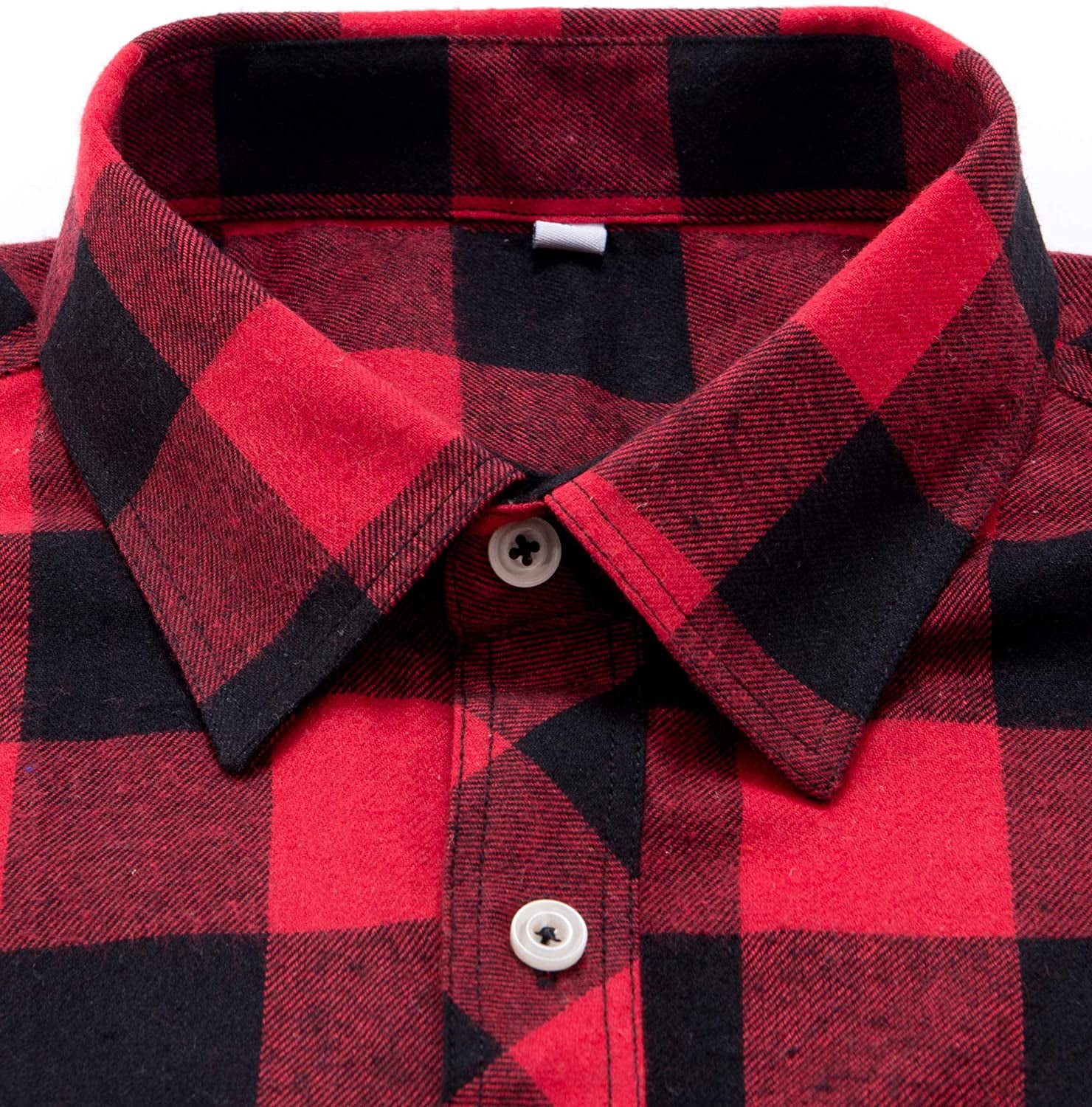 Men'S Button down Regular Fit Long Sleeve Plaid Flannel Casual Shirts