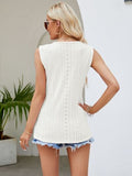 Eyelet Lace Detail V-Neck Tank