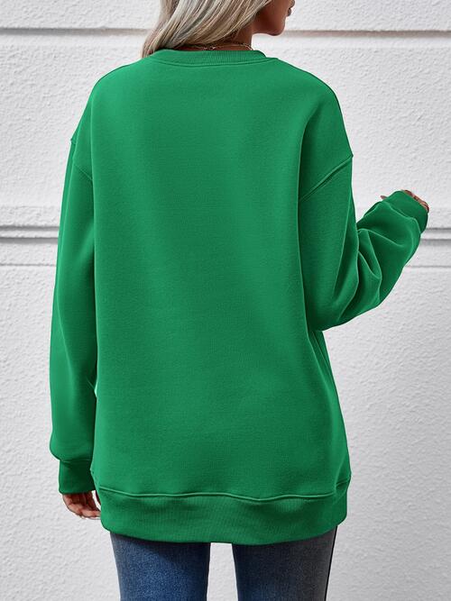 Live Christmas Drop Shoulder Round Neck Sweatshirt