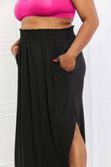 Zenana It's My Time Full Size Side Scoop Scrunch Skirt