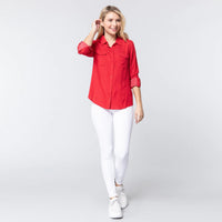 3/4 Roll Up Sleeve Dot Women's Print Shirt