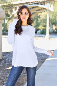Basic Bae Full Size Round Neck Long Sleeve Shirt