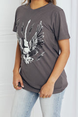 Mineb Full Size Eagle Graphic Tee Shirt