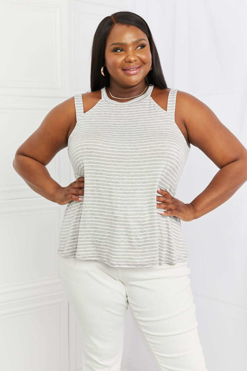 Sew In Love Simple And Sassy Full Size Cold Shoulder Top