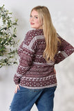 Heimish Full Size Christmas Element Buttoned Long Sleeve