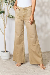 Bayeas Raw Hem Wide Leg Jeans