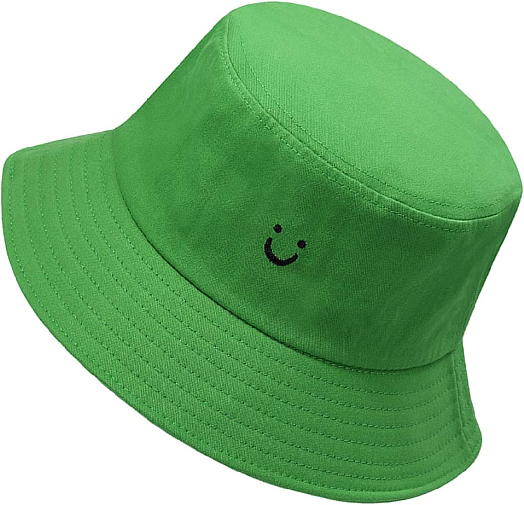 Smiley Face Bucket Hats Summer Travel Beach Outdoor Cap