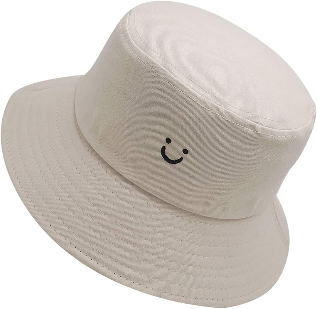 Smiley Face Bucket Hats Summer Travel Beach Outdoor Cap