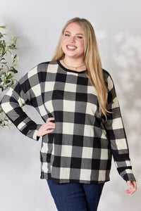 Celeste Full Size Plaid Round Neck Long Sleeve Shirt